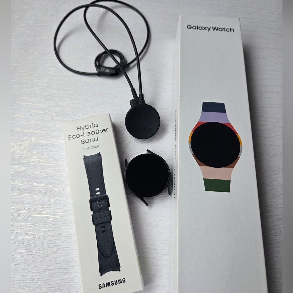 Samsung Galaxy Watch6 with Black Hybrid Eco-Leather Band